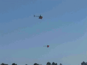 Two UAVs flying together